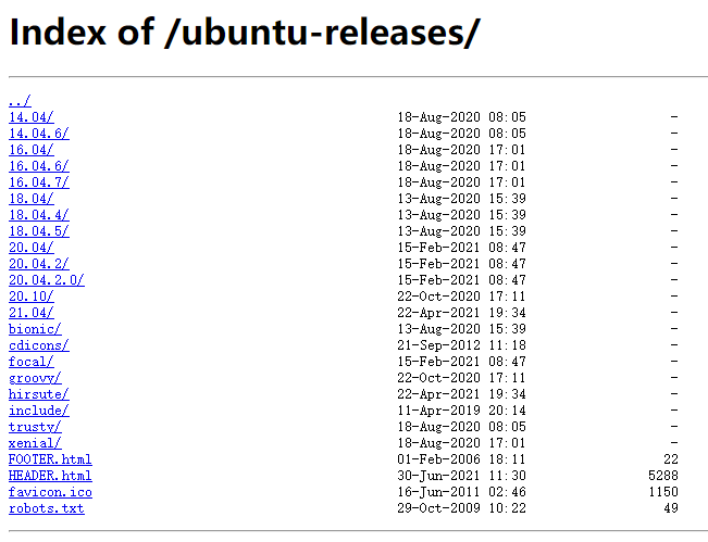 Ubuntu镜像下载地址