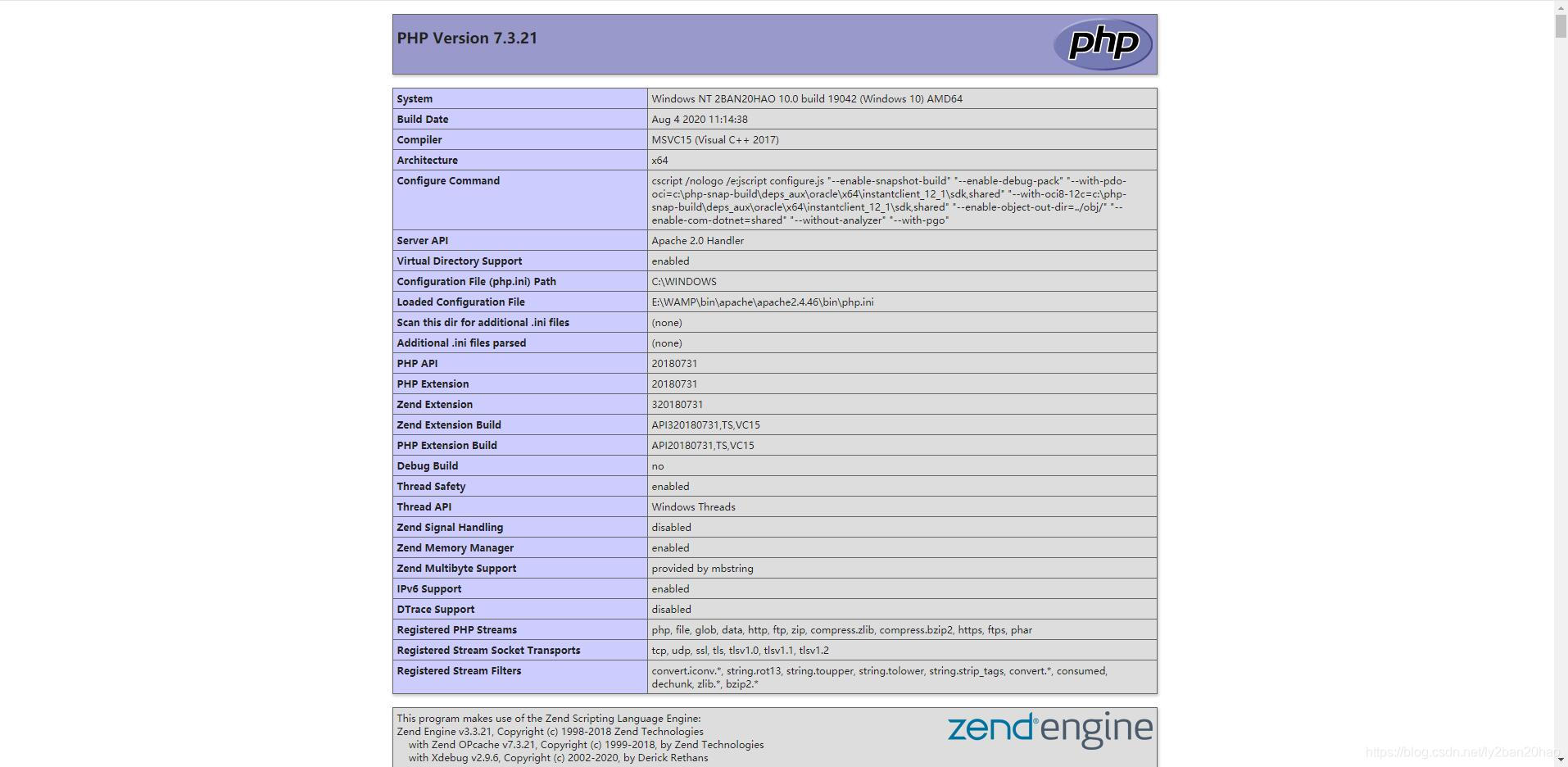 php环境可以正常运行