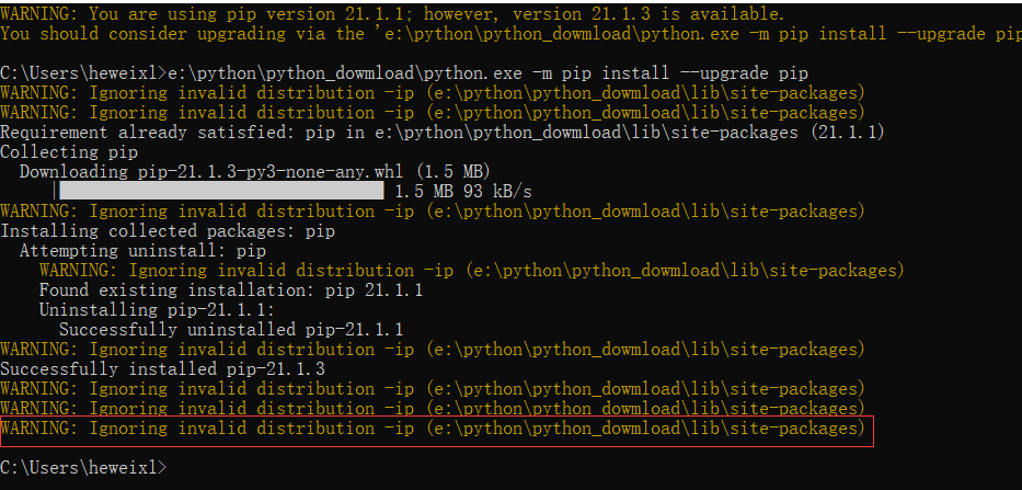 python-warning-ignoring-invalid-distribution-ip-e-python-python