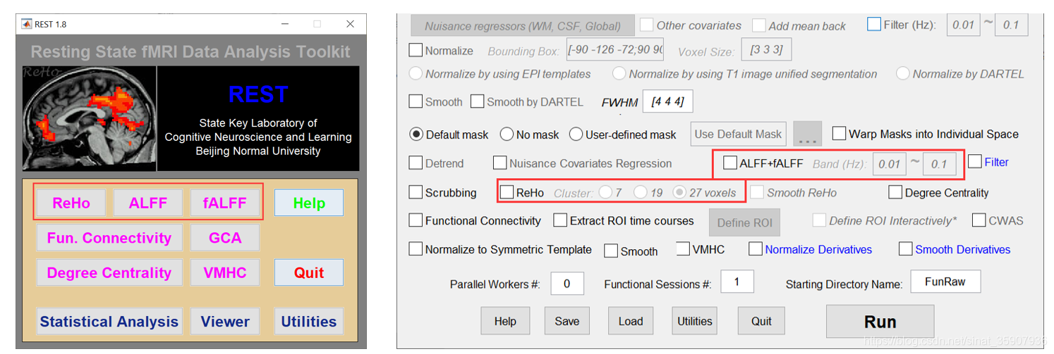 rest和DPARSFA工具提取ReHo、ALFF/fALFF