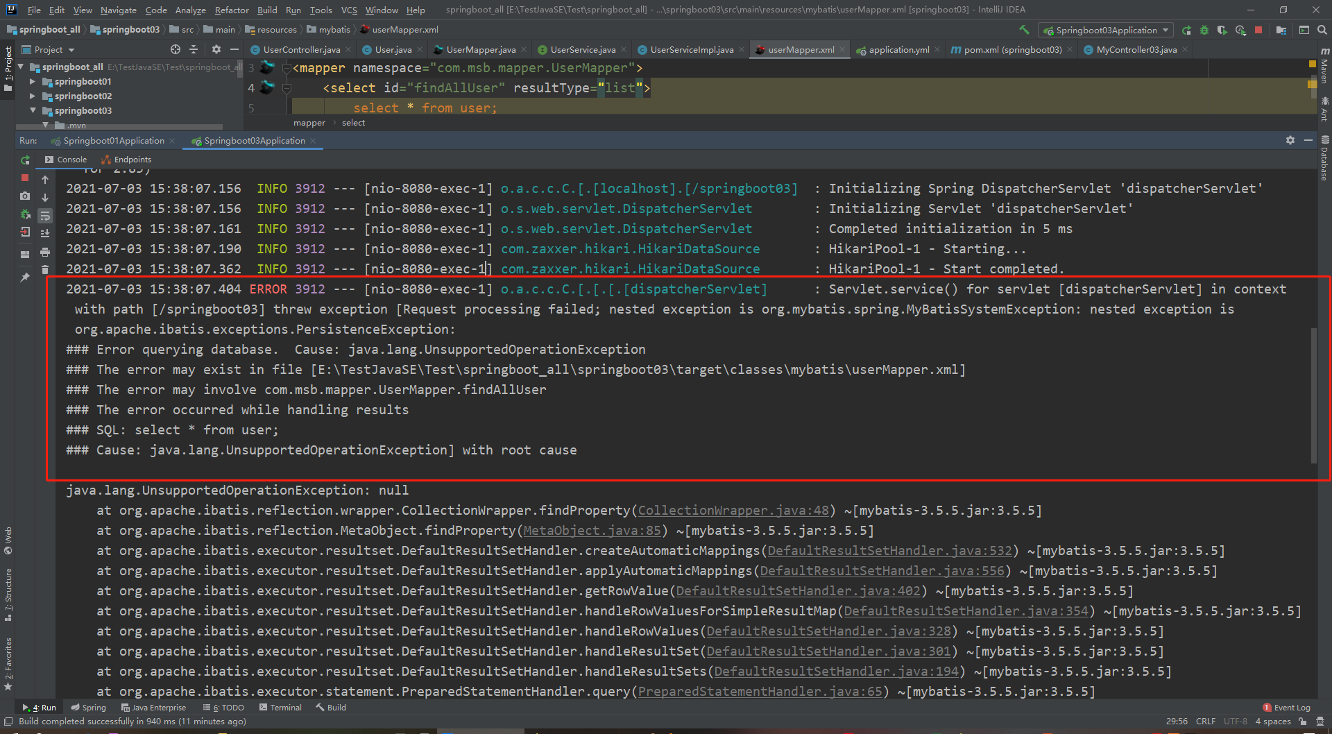 ERROR 3912 [nio8080exec1] o.a.c.c.C.[.[.[.[dispatcherServlet