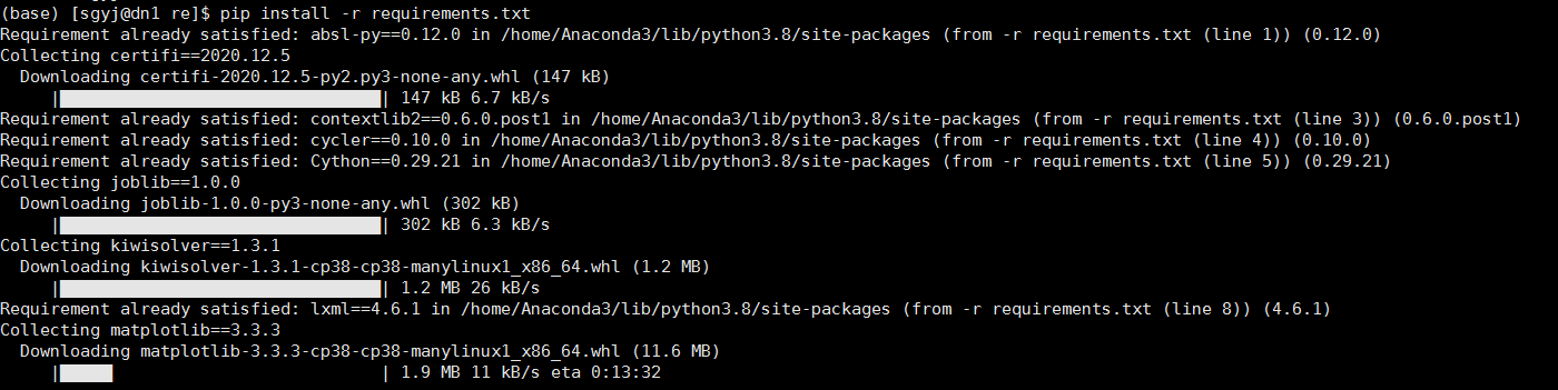 anaconda install from requirements.txt