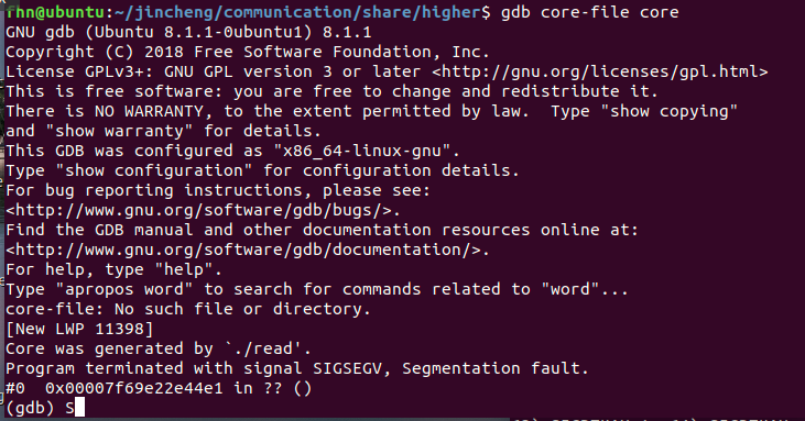 Program terminated with signal SIGSEGV, Segmentation fault.