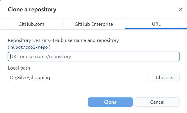 使用GitHub Desktop连接Gitee