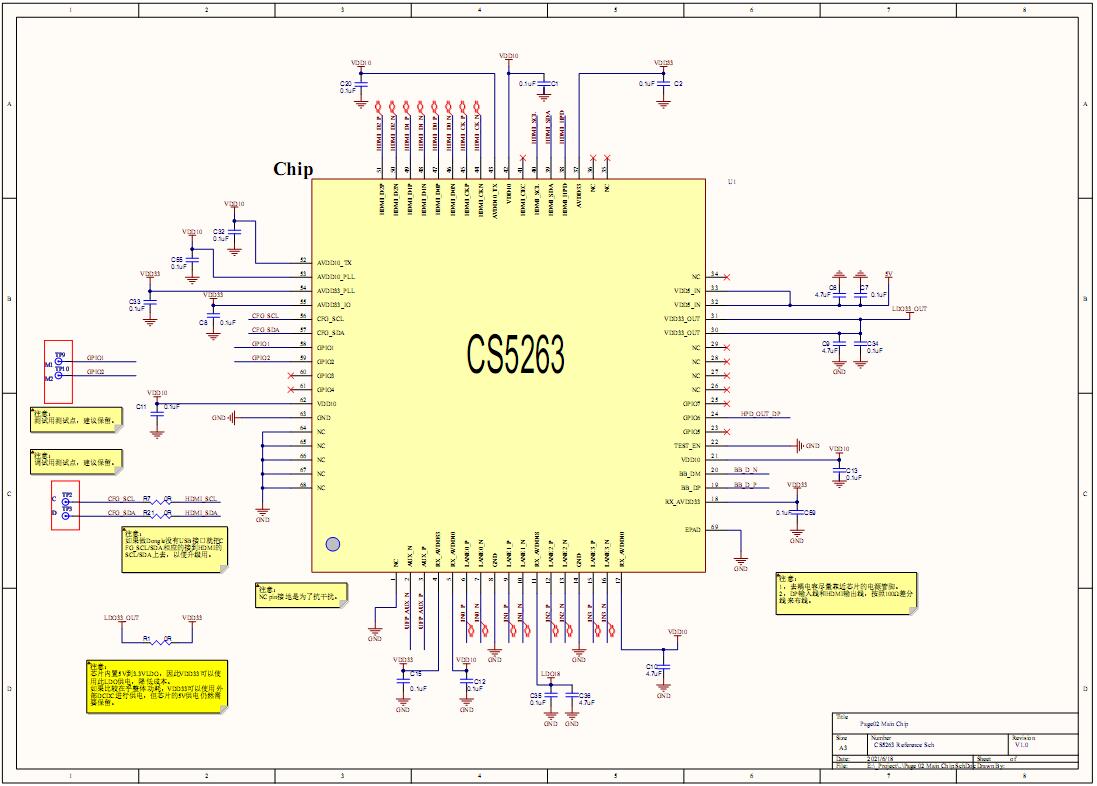 CapstoneCS5263设计原理图|Capstone CS5263设计DP转HDMI2.0电路参考_ 