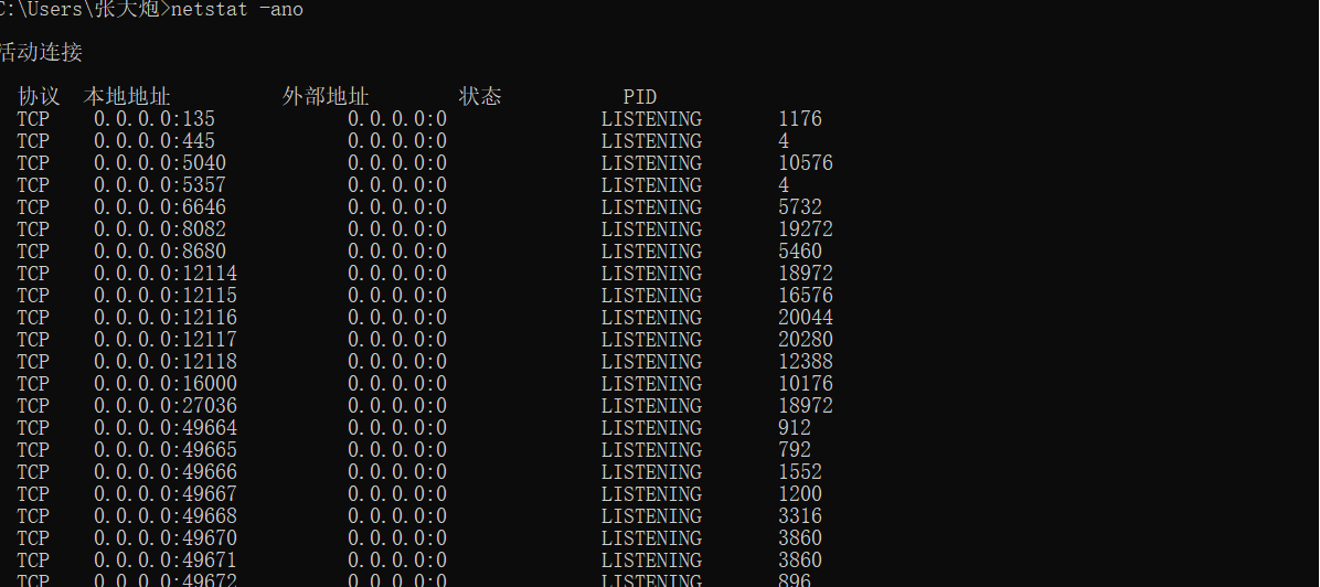 ʹnetstat -anoѯ