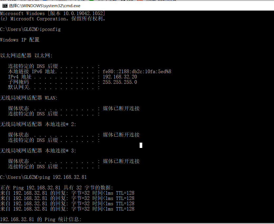 使用ipconfig和ping命令确定网络连接