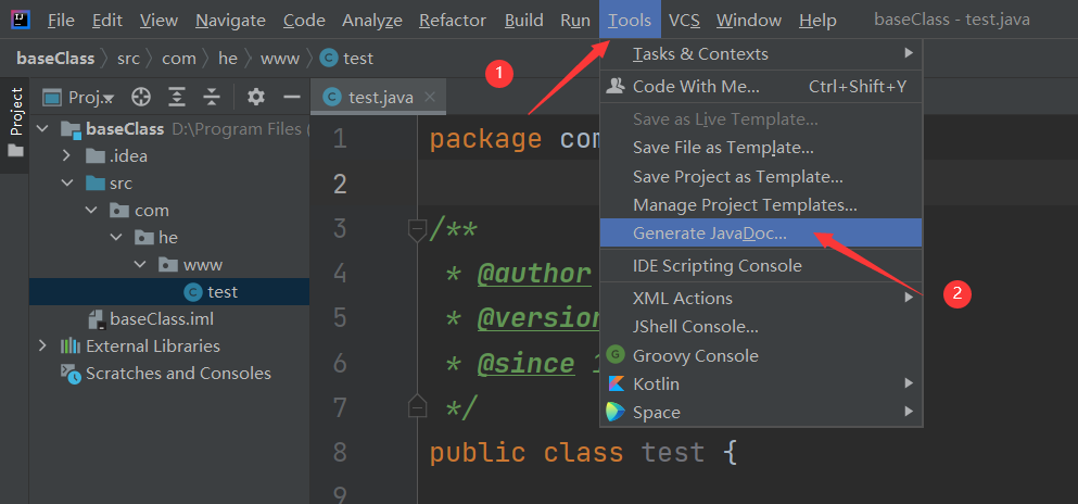 IDEA生成帮助文档1