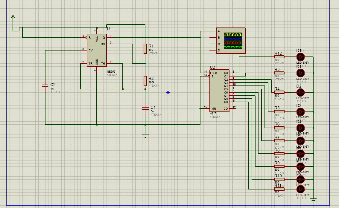 ne555进行数据计数流水灯