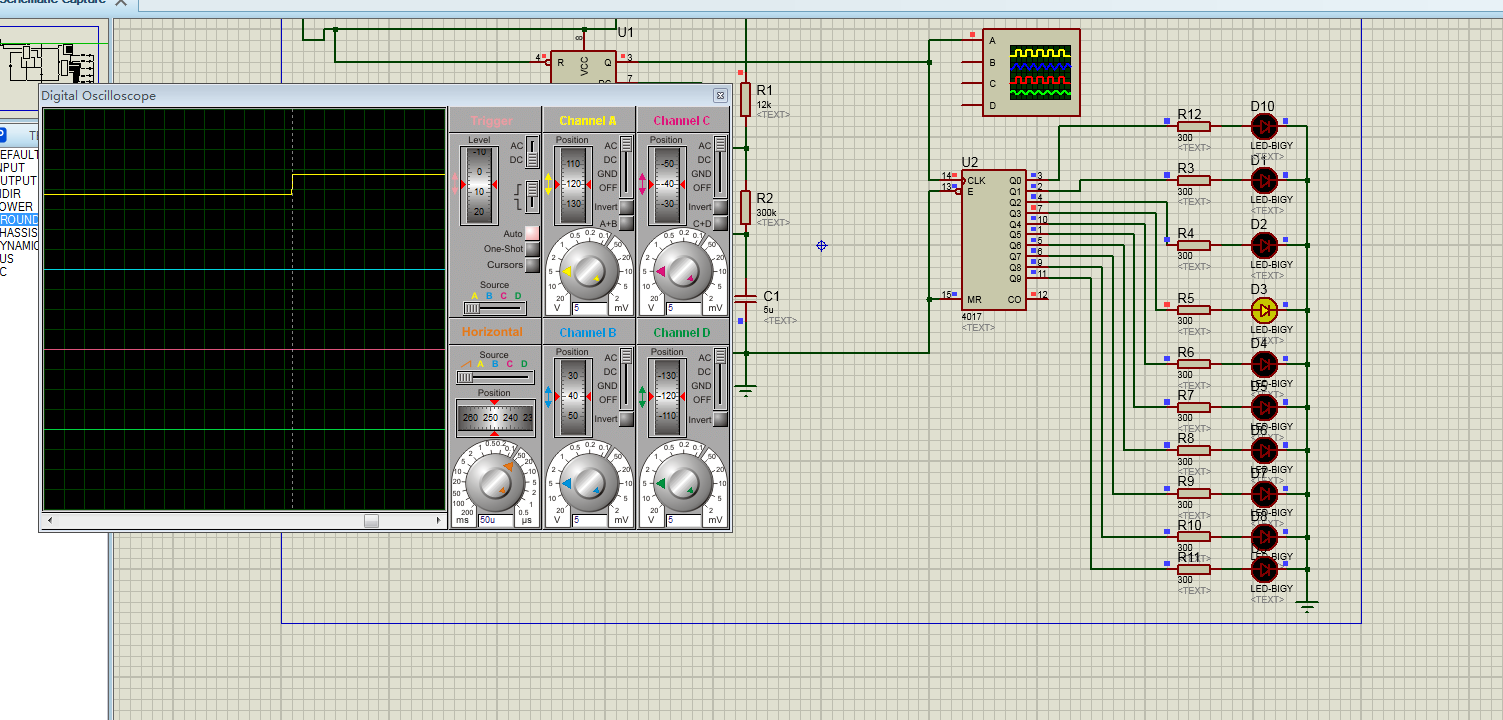ne555进行数据计数流水灯