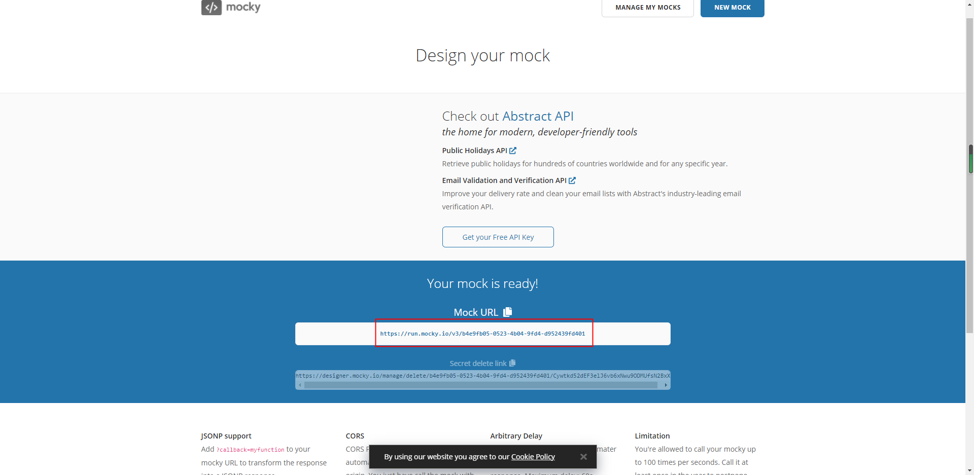 拿生成的接口，在浏览器地址栏里输入，查看是否和刚才设置的booy响应一样
