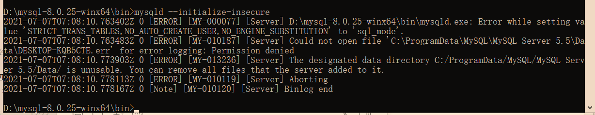 Windows安装MySQL8提示:Error while setting value ‘STRICT_TRANS_TAB-CSDN博客