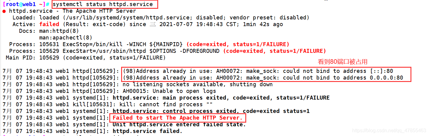 Http Job For Httpd Service Failed Because The Control Process