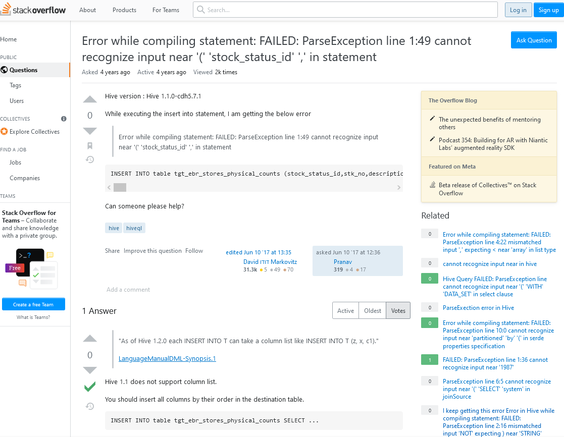 hive-org-apache-hadoop-hive-ql-parse-parseexception-line-1-85