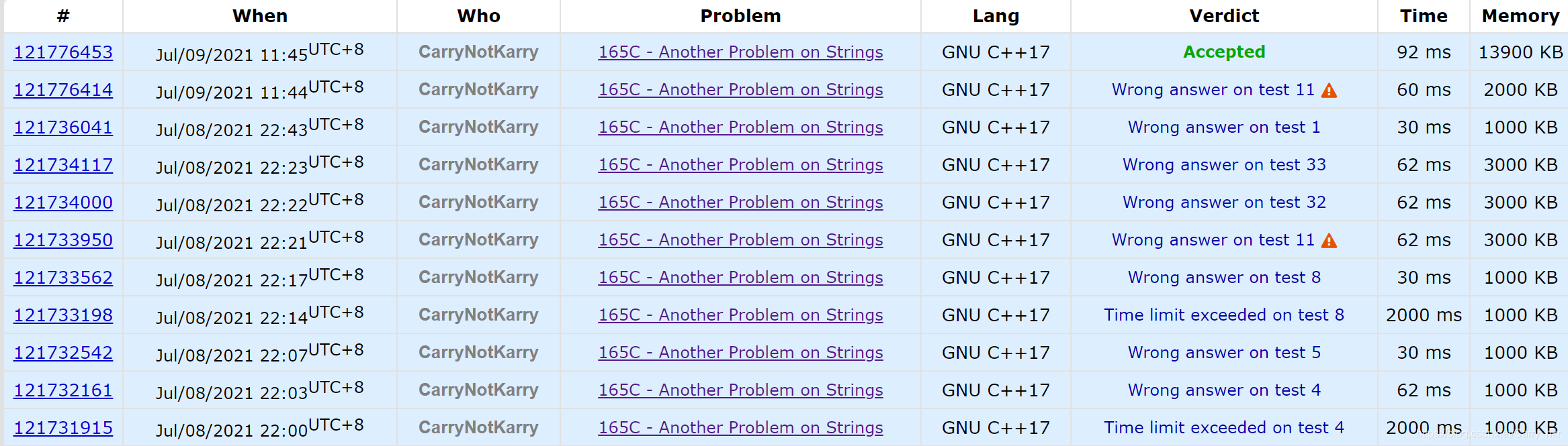 Codeforces 165C Another Problem on Strings（尺取法）