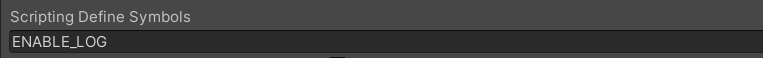 在PlayerSettings里面加入"ENABLE_LOG"预处理指令
