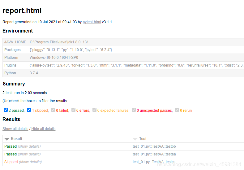 Pytest--生成测试报告_pytest-testreport-CSDN博客