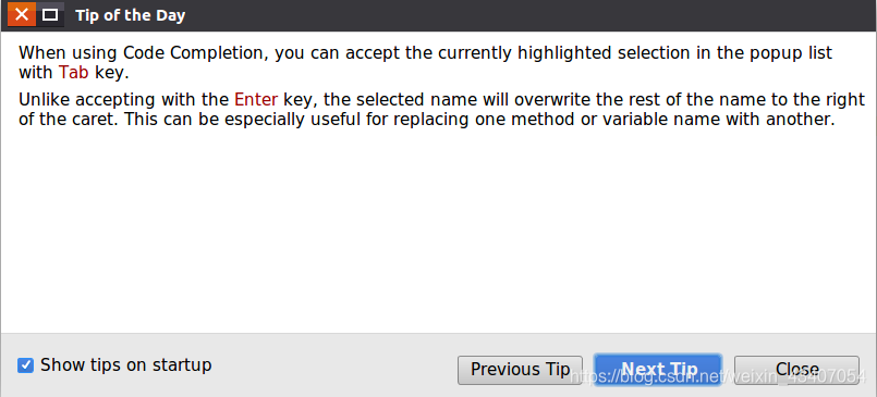 Tab:接受当前选择。Enter键将向右覆盖名称或其余部分