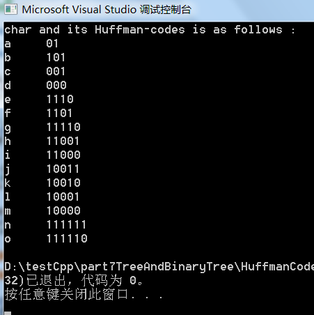 哈夫曼树与哈夫曼编码，c/c++描述
