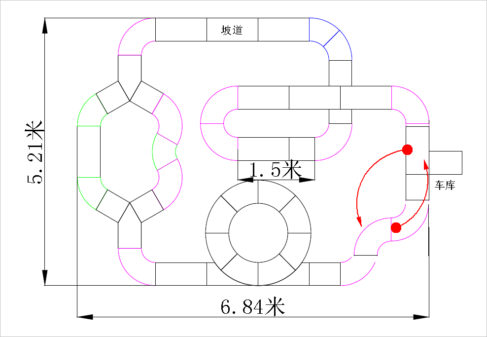 ▲ 图2.1.1 进行赛道临时调整的方案