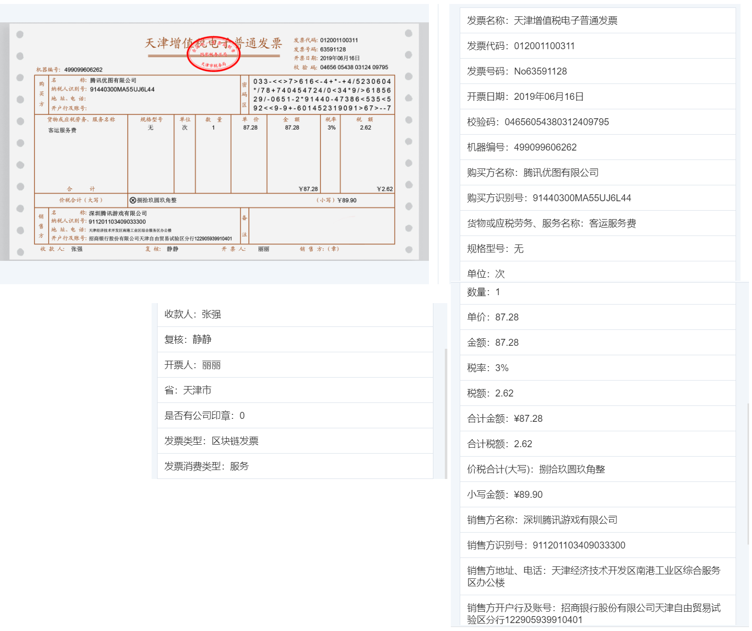 端到端版面分析算法發票類型:增值稅電子普通發票,增值稅普通發票