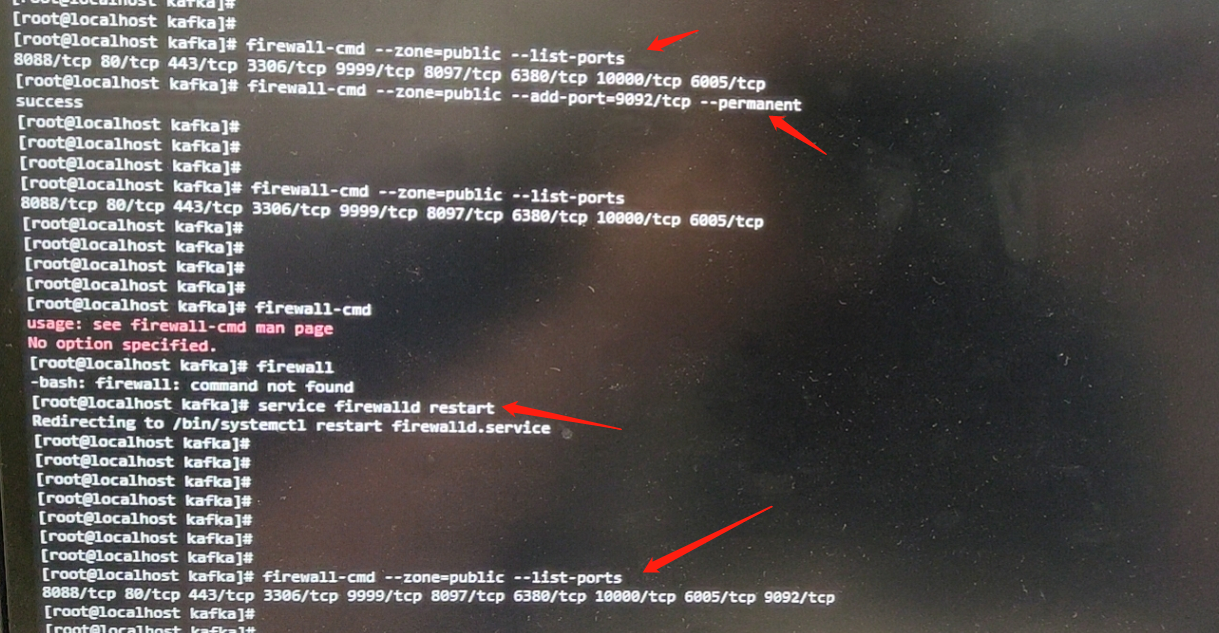 linux centos 防火墙开启某个端口及其它常用命令_linux开放9092端口CSDN博客