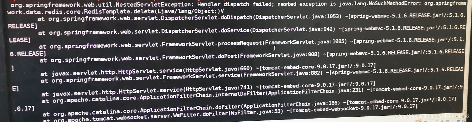 Redis NoSuchMethodError RedisTemplate Delete Ljava Lang Object V