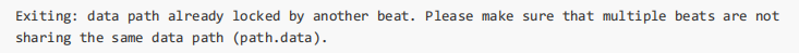 Exiting: data path already locked by another beat. Please make sure that multiple beats are not sharing the same data path (path.data)