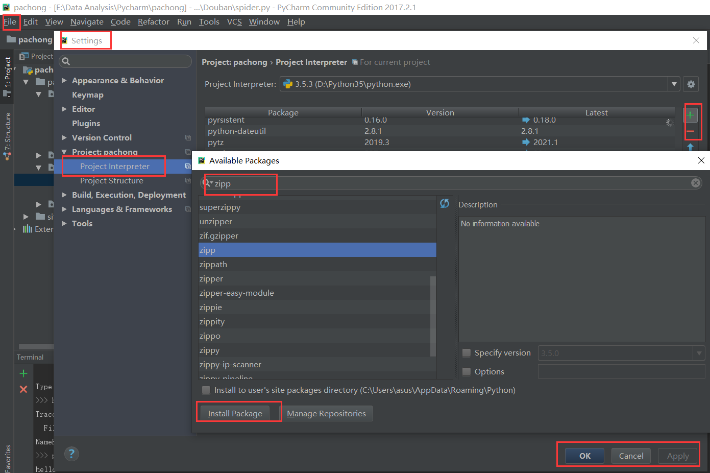 pycharm导入jupyter第三方库 & pycharm安装第三方库