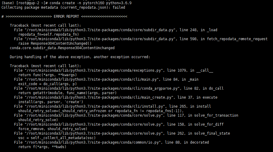 CondaHTTPError: HTTP 000 CONNECTION FAILED for url ＜https://mirrors ...