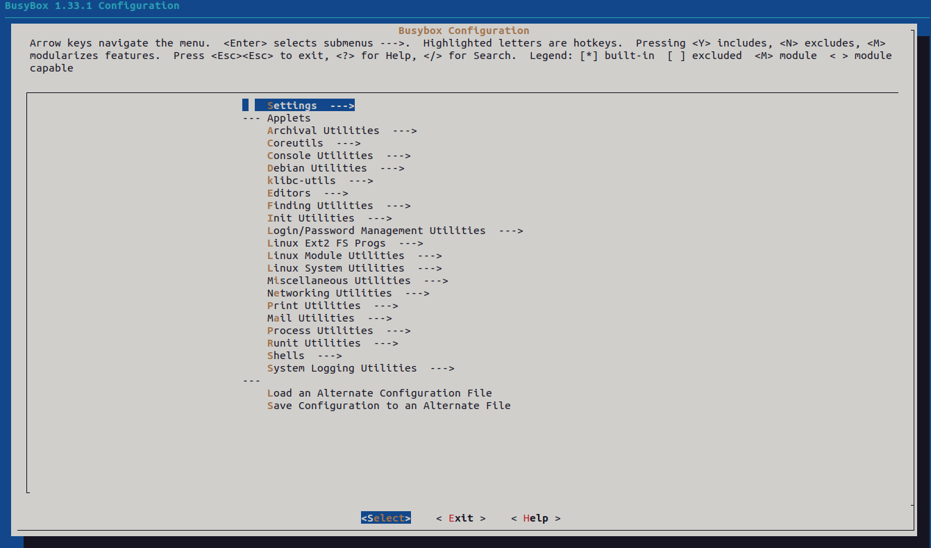 busybox menuconfig