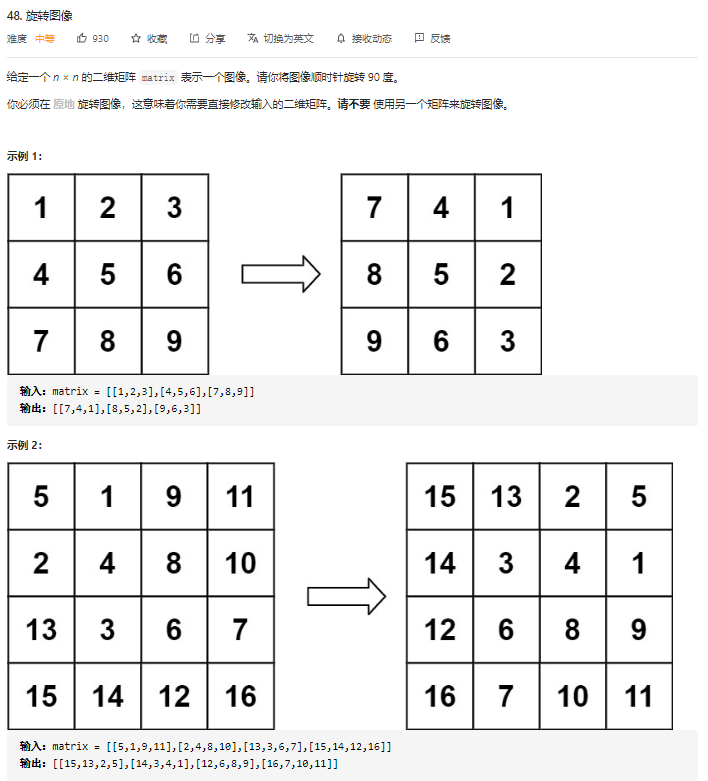 Leetcode 数组 题号 48 旋转图像 胡侃有料的博客 Csdn博客 Leetcode 数组 题号 48 旋转图像 胡侃有料的博客 Csdn博客