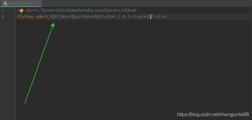 检查local.properties是否已经添加了flutter sdk的位置路径