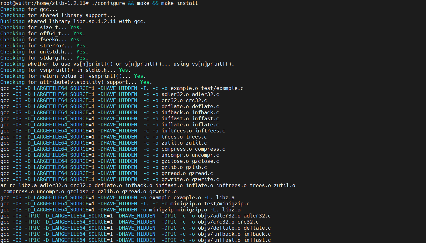 Ubuntu 21.4安装nginx源码编译./congigure时报错缺少zlib [./configure error the