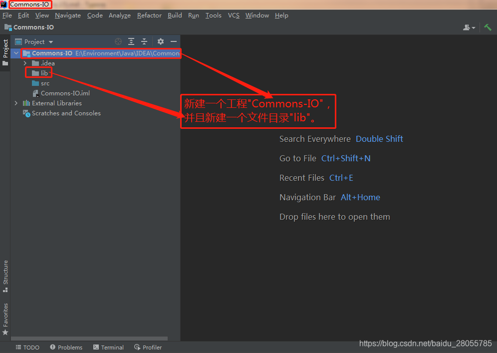 新建工程Commons-IO与文件目录lib