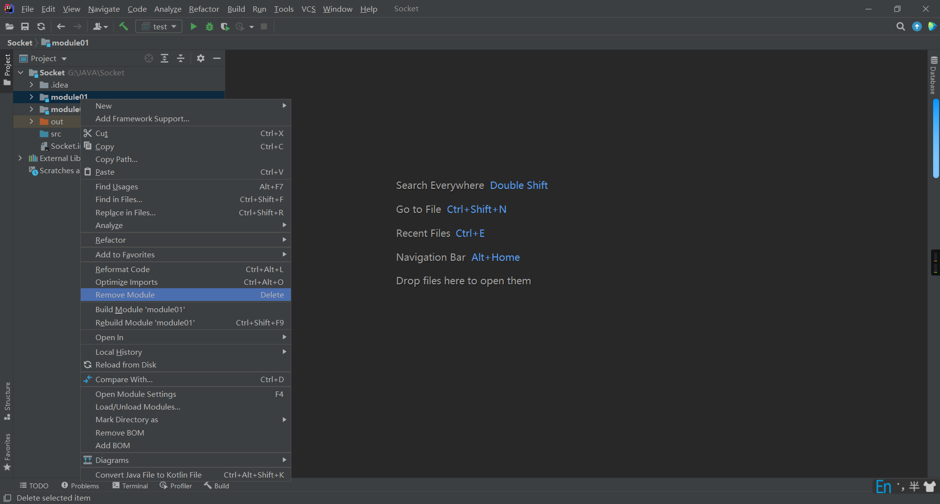 在intellijidea2021中remove一个module后重新添加