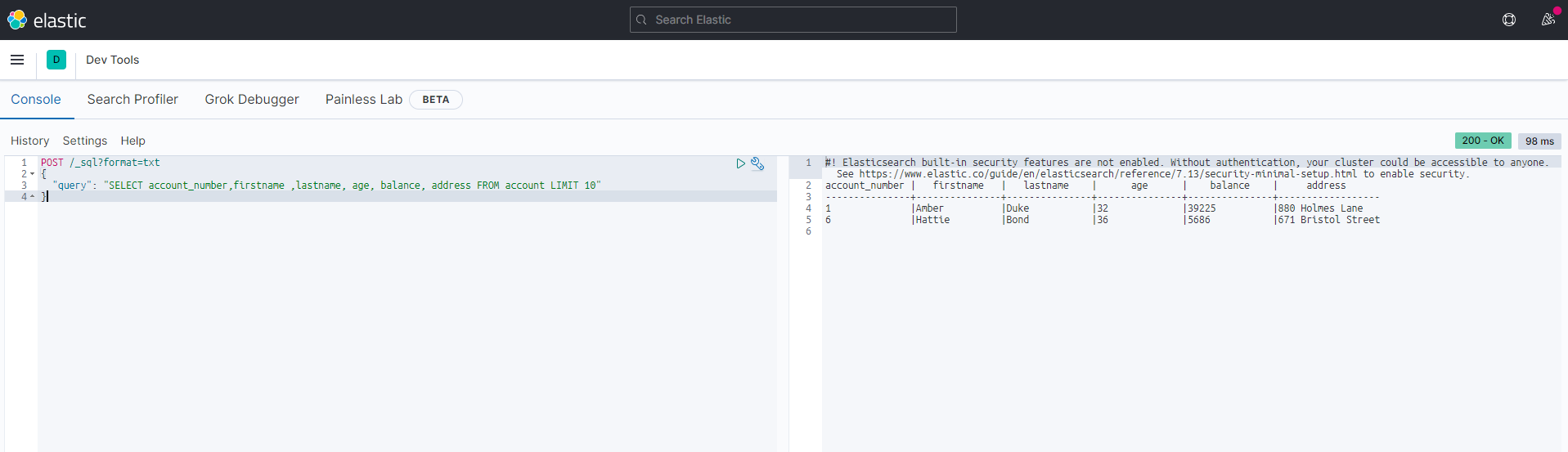 Elasticsearch | 04 基本语句和SQL支持