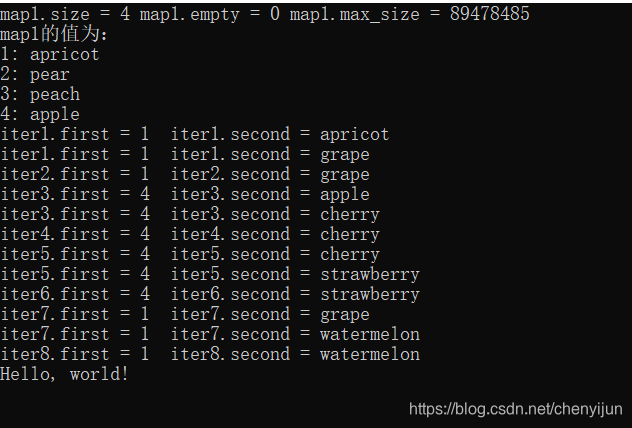 map学习之迭代器操作begin,cbegin,end,cend,rbegin,crbegin,rend,crend_map.begin和 ...