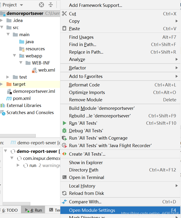 Open Modules Settings