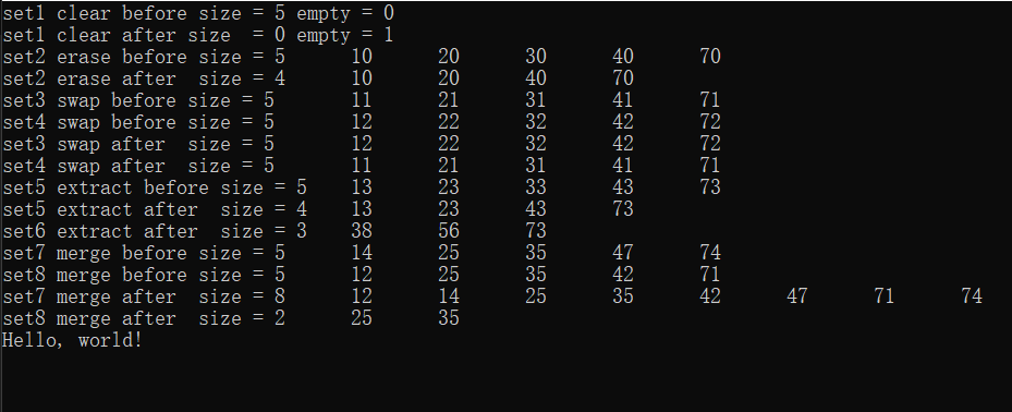 set学习之修改操作clear,erase,swap,extract,merge_c++ set extract-CSDN博客