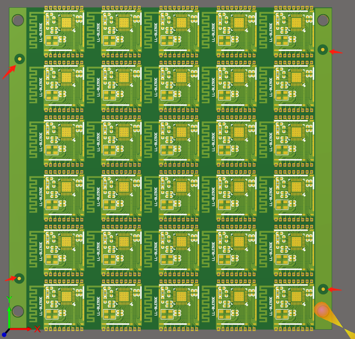 四角都要v割与邮票孔子板的连接方式可以选择v割或者邮票孔v割邮票孔