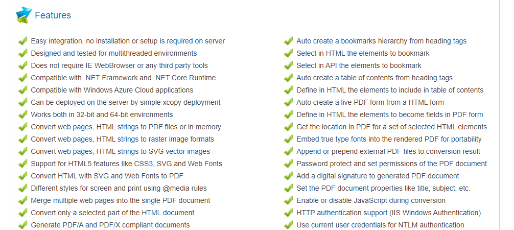 evopdf footers