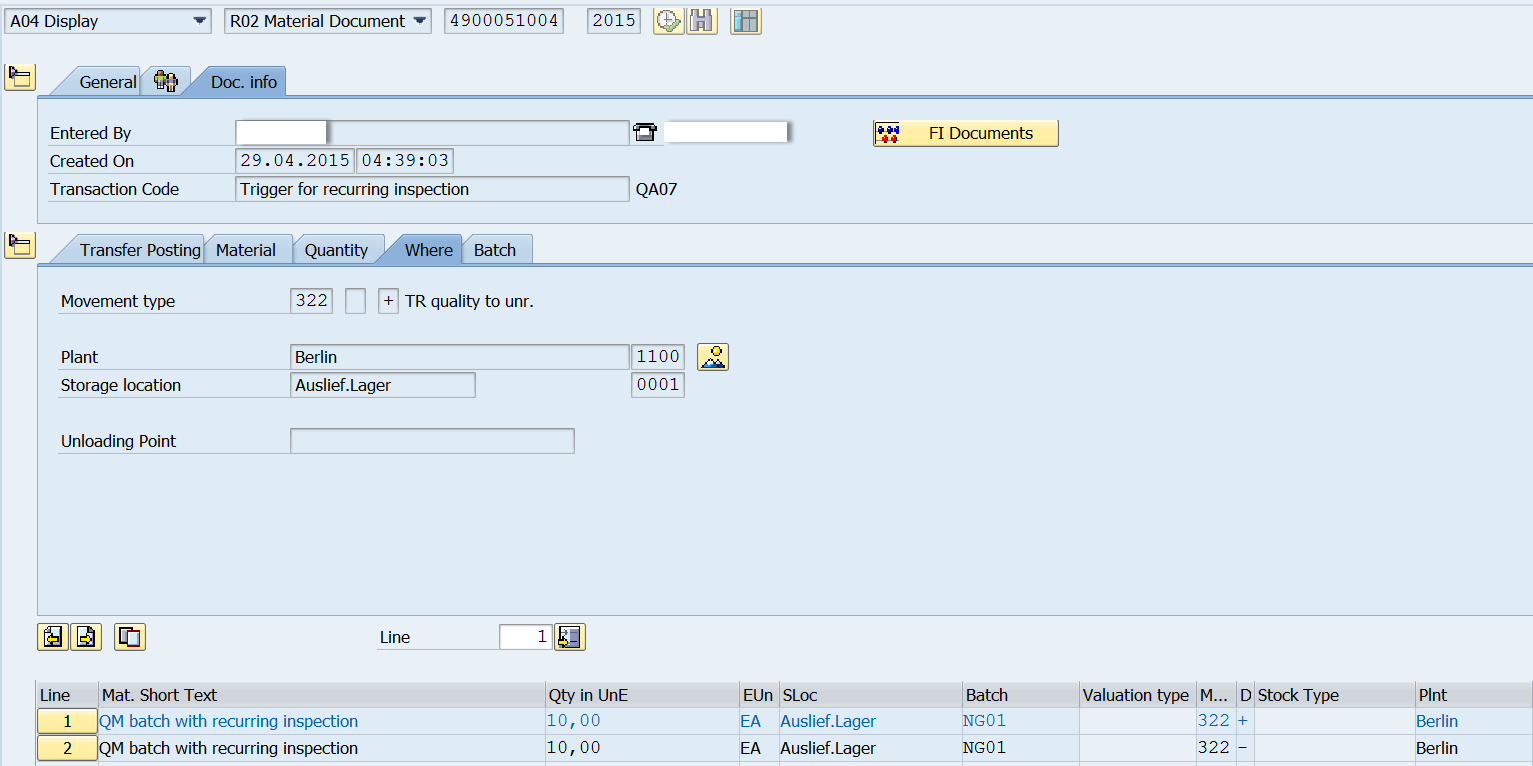 SAP QM Inspection lot creation Recurring inspection_sap recurring