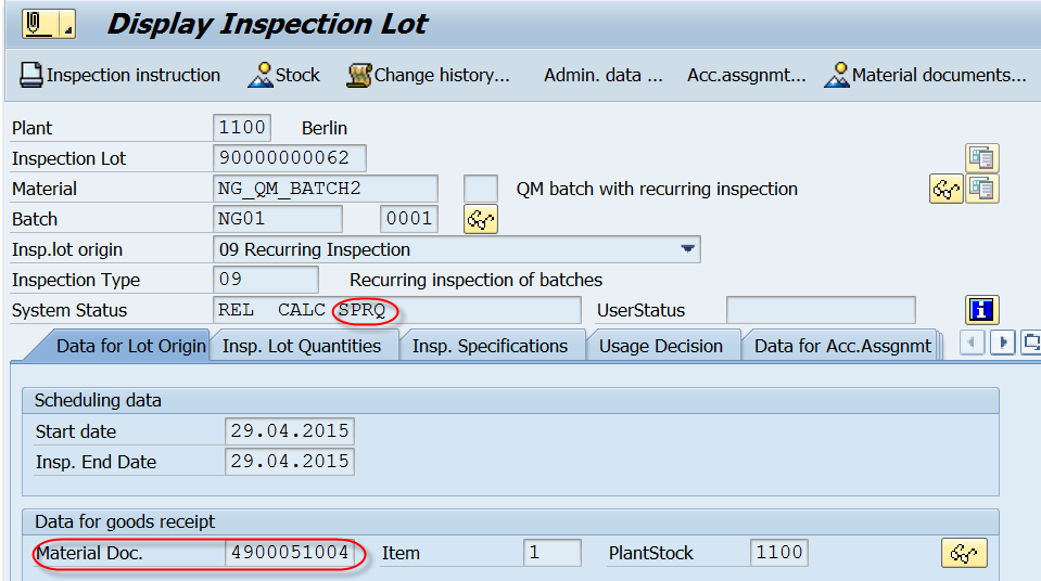 SAP QM Inspection lot creation Recurring inspection_sap recurring