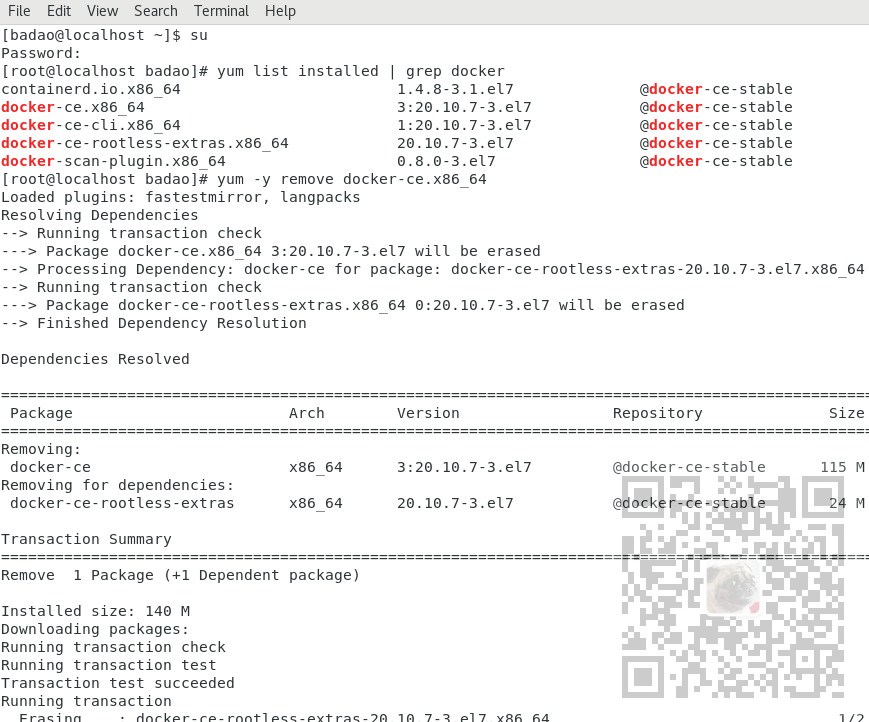 CentOS7中卸载Docker