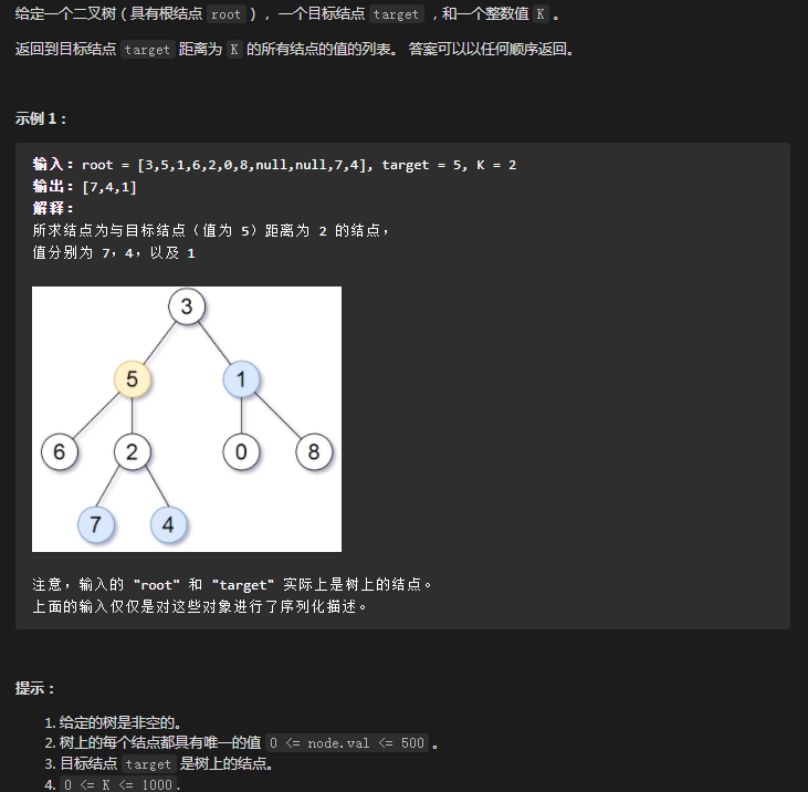 863二叉樹中所有距離為k的結點dfsbfs