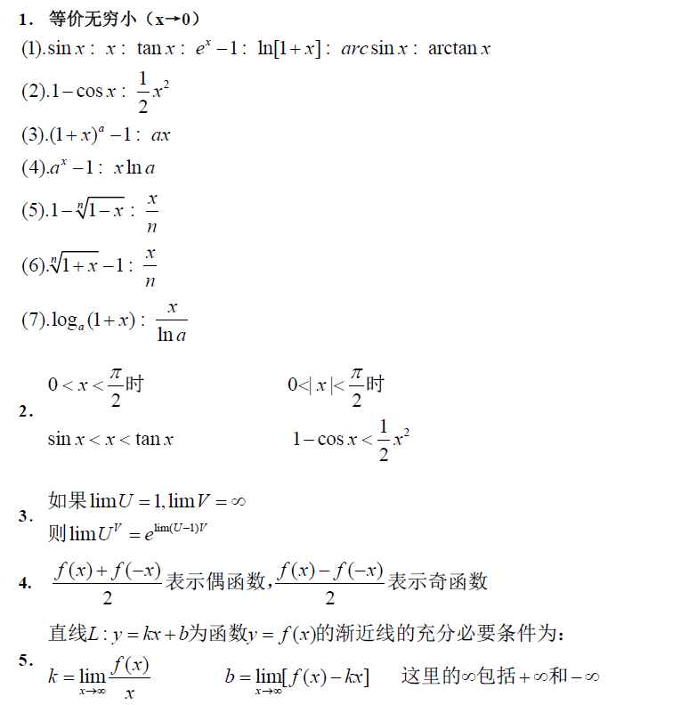 第一章函数连续极限公式小结论 一只仿生史莱姆的博客 Csdn博客