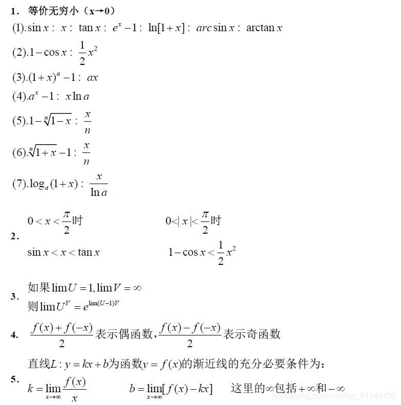第一章函数连续极限公式小结论 一只仿生史莱姆的博客 Csdn博客 第一章函数连续极限公式小结论 一只仿生史莱姆的博客 Csdn博客