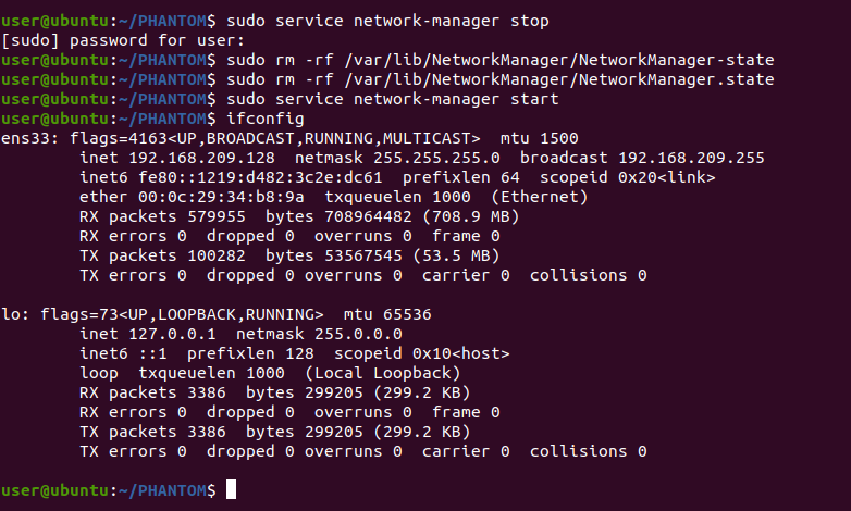 【LINUX】ifconfig只有本地环回地址问题的解决方法