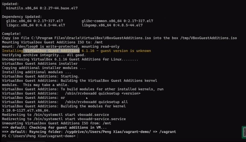 windows 安装vagrant reload 失败； No Virtualbox Guest Additions installation found.[通俗易懂]